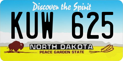 ND license plate KUW625