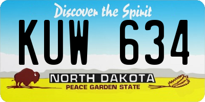 ND license plate KUW634