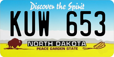 ND license plate KUW653