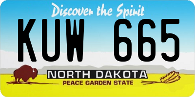 ND license plate KUW665
