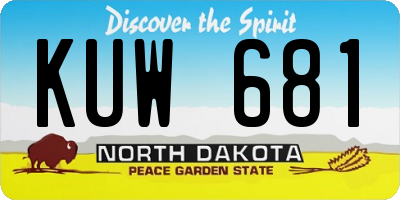 ND license plate KUW681