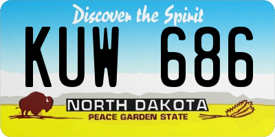 ND license plate KUW686