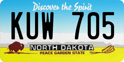 ND license plate KUW705