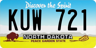 ND license plate KUW721
