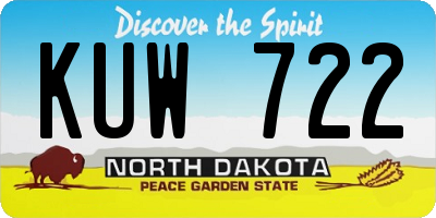 ND license plate KUW722