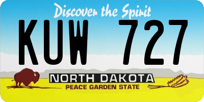 ND license plate KUW727