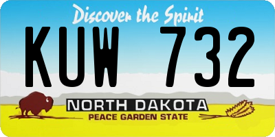 ND license plate KUW732