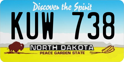 ND license plate KUW738