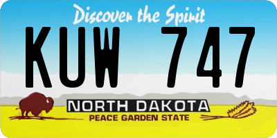 ND license plate KUW747