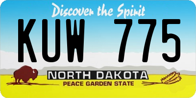 ND license plate KUW775