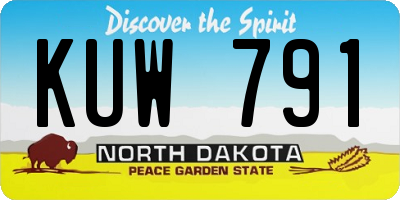 ND license plate KUW791