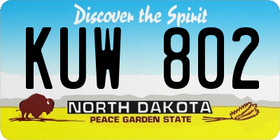 ND license plate KUW802