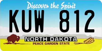 ND license plate KUW812
