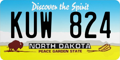 ND license plate KUW824