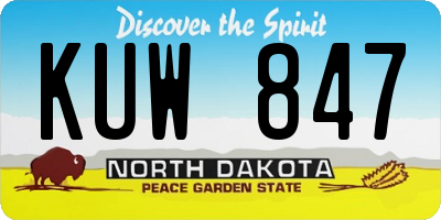 ND license plate KUW847