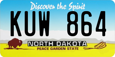 ND license plate KUW864