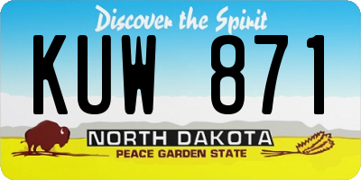 ND license plate KUW871