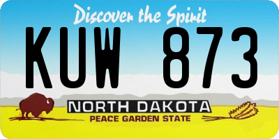 ND license plate KUW873