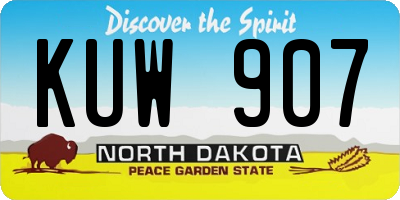 ND license plate KUW907