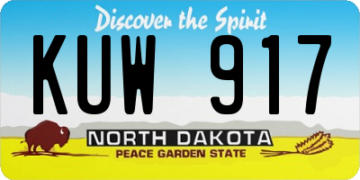 ND license plate KUW917