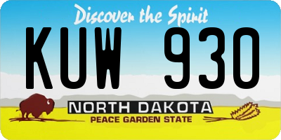 ND license plate KUW930