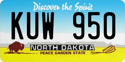 ND license plate KUW950