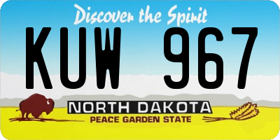 ND license plate KUW967
