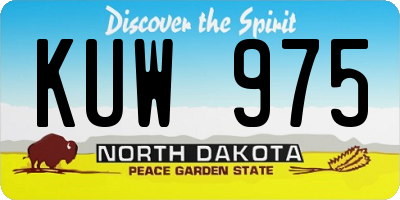 ND license plate KUW975
