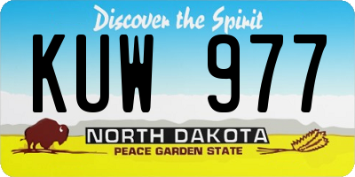 ND license plate KUW977