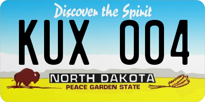 ND license plate KUX004