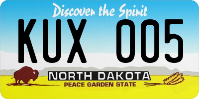 ND license plate KUX005
