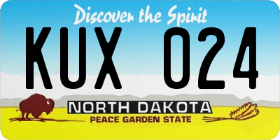 ND license plate KUX024