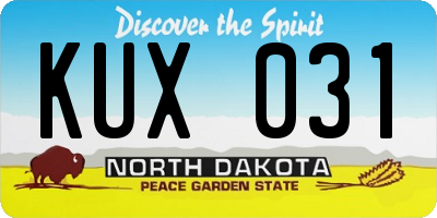 ND license plate KUX031