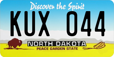 ND license plate KUX044