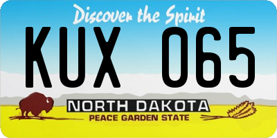 ND license plate KUX065
