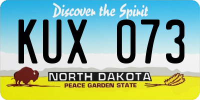 ND license plate KUX073
