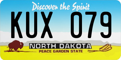 ND license plate KUX079