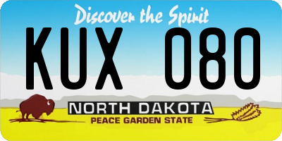ND license plate KUX080