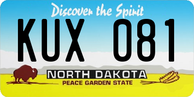 ND license plate KUX081