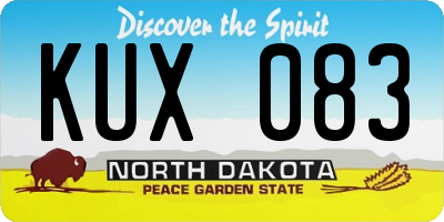 ND license plate KUX083