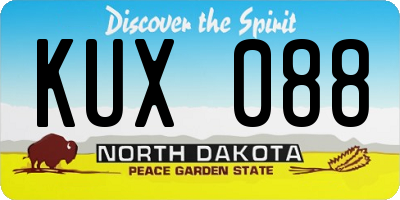 ND license plate KUX088