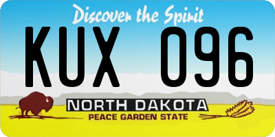 ND license plate KUX096