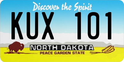 ND license plate KUX101