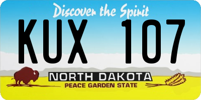 ND license plate KUX107