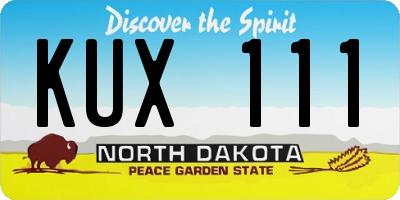 ND license plate KUX111