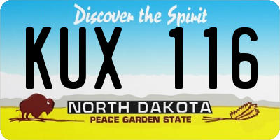 ND license plate KUX116