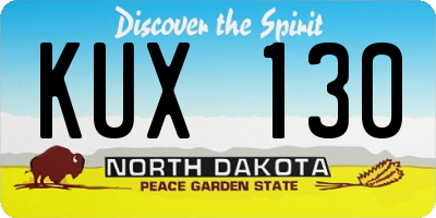 ND license plate KUX130