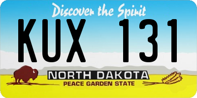 ND license plate KUX131