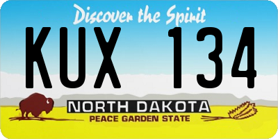 ND license plate KUX134