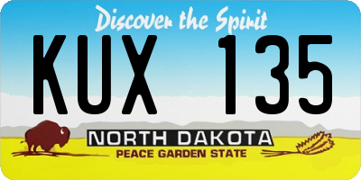 ND license plate KUX135